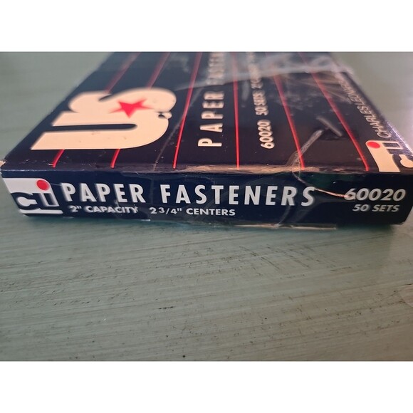 Charles Leonard Paper Fasteners 60020 2" Capacity 2 3/4" Centers 50 Sets Opened - Picture 3 of 7